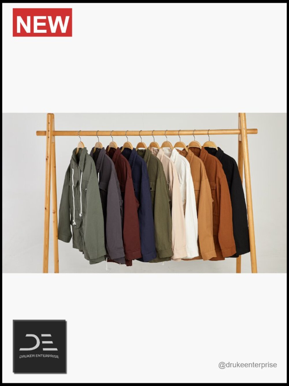 Lightweight Cotton Military Anorak Jacket Zip Up Snap Buttons Utility Coat With - Picture 5 of 5
